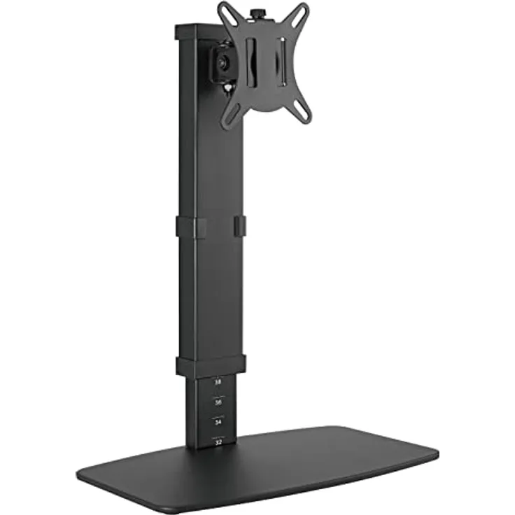 myWall HL 55 L Monitor Ständer Tischständer Halterung für Bildschirme 17 Zoll - 32 Zoll (43 - 81 cm), bis 8 kg, Höheneinstellung in 10 Stufen, schwenkbar, neigbar, VESA: 75 / 100, schwarz