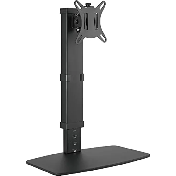 myWall HL 55 L Monitor Ständer Tischständer Halterung für Bildschirme 17 Zoll - 32 Zoll (43 - 81 cm), bis 8 kg, Höheneinstellung in 10 Stufen, schwenkbar, neigbar, VESA: 75 / 100, schwarz – Bild 1