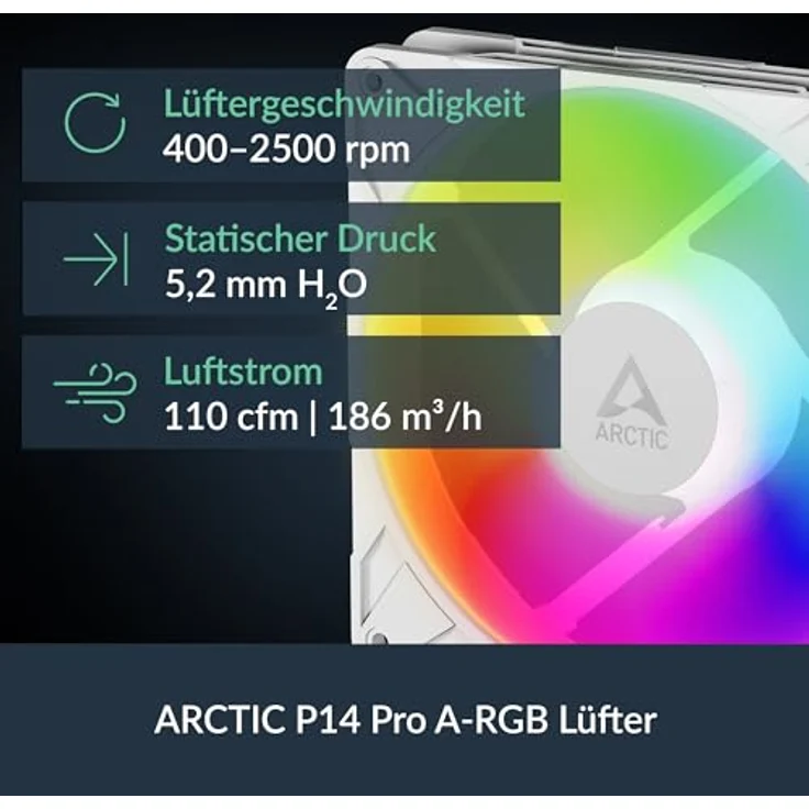 ARCTIC Liquid Freezer III Pro 420 A-RGB, AIO CPU Wasserkühler mit 3x140 mm Lüftern, 38 mm Radiator, PWM-Pumpe und integriertem VRM-Lüfter - Weiß – Bild 3