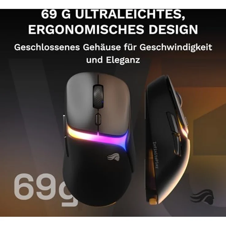 Glorious PC Gaming Race Glorious Model D 3 Wireless Mouse, kabellose Gaming-Maus mit 30K DPI-Sensor, 69 g, Schwarz – Bild 6