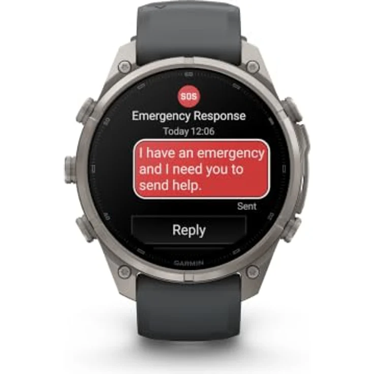 GARMIN fēnix 9 Pro - inReach, 47 mm Titan Smartwatch mit AMOLED Display, Titan Silikon, 22 mm, Graphit/Schwarz – Bild 10