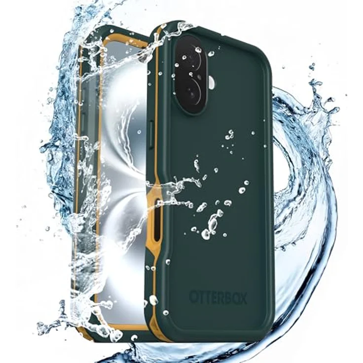 OtterBox Frē Series MagSafe Hülle für iPhone 16, Wasserdicht (IP68), stoßfest, schmutzabweisend, integrierter Displayschutz, 5X Militärstandard getestet, Grün – Bild 2