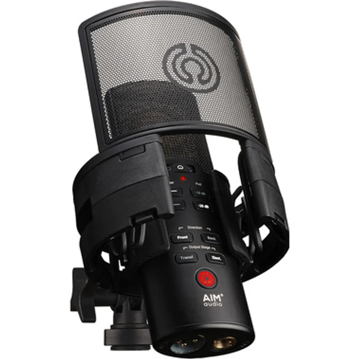 Aim Audio Inspire + Pack, Kondensator-Großmembranmikrofon mit 5 Richtcharakteristiken und integrierten Peak-Level-Metering