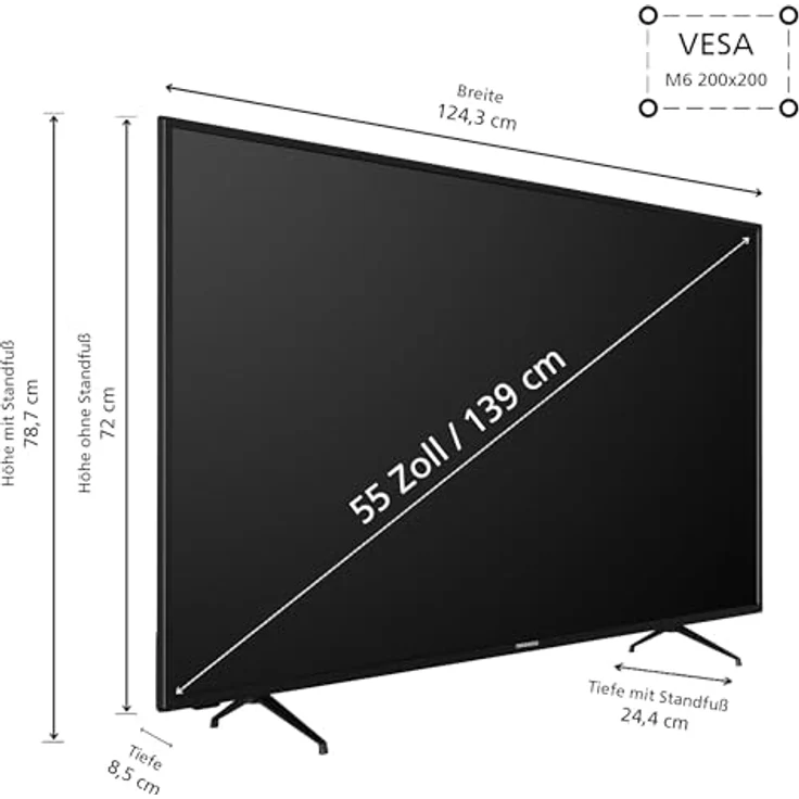 Daewoo Android TV 55 Zoll Fernseher (4K UHD Smart TV, HDR Dolby Vision, Dolby Atmos, Triple-Tuner) D55DM54UAMSX – Bild 2