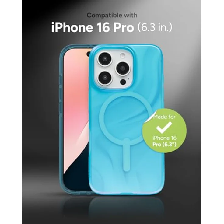 ZAGG Milan Snap, Graphen-verstärkte Hülle für iPhone 16 Pro [6.3-Inch], MagSafe-kompatibel, schlankes Design, stoßfest, Rückabdeckung (Tiefes Aurora) – Bild 2