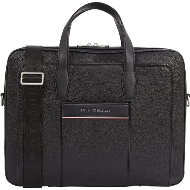 Tommy Hilfiger Corp Laptoptasche, 40 cm, schwarz, 100% Polyurethan, Maße 40 cm x 7 cm x 28.5 cm