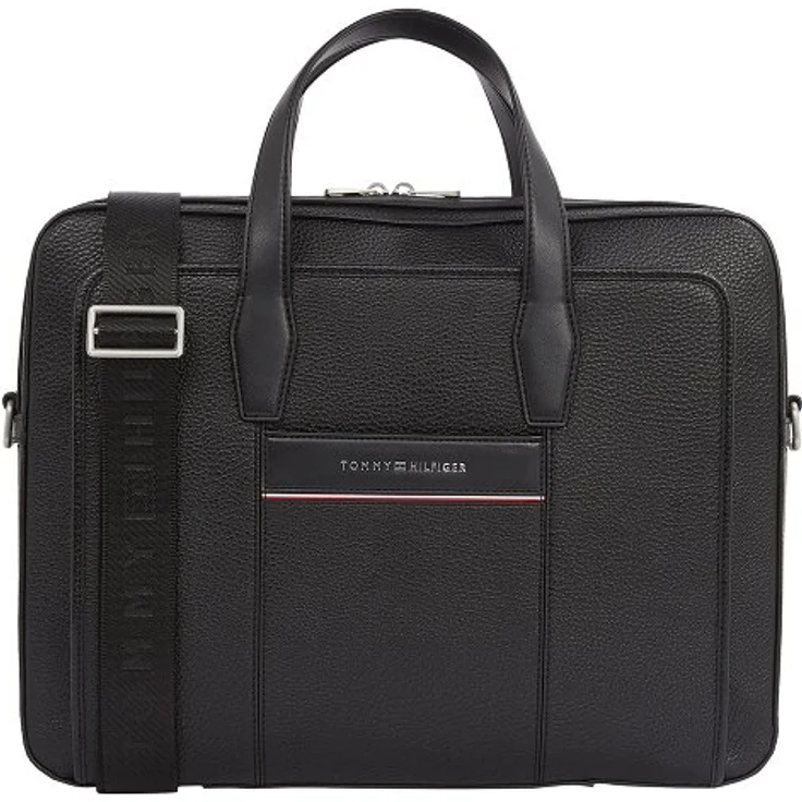 Tommy Hilfiger Corp Laptoptasche, 40 cm, schwarz, 100% Polyurethan, Maße 40 cm x 7 cm x 28.5 cm