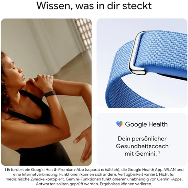Google Fitbit Air, Aktivitätstracker ohne Display mit Fitness-Tracking, Herzfrequenzmessung und Schlafanalyse, personalisiertes KI-Coaching, bis zu 7 Tage Akkulaufzeit, Obsidian – Bild 5