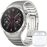 HUAWEI Watch GT 4 46mm Smartwatch, Oktagon Design, Bis zu 2 Wochen Akkulaufzeit‌, Erweitertes 24/7 Gesundheitsmanagement, Kalorienmanagement, Kompatibel mit Android und iOS, Grau + FreeBuds SE 2
