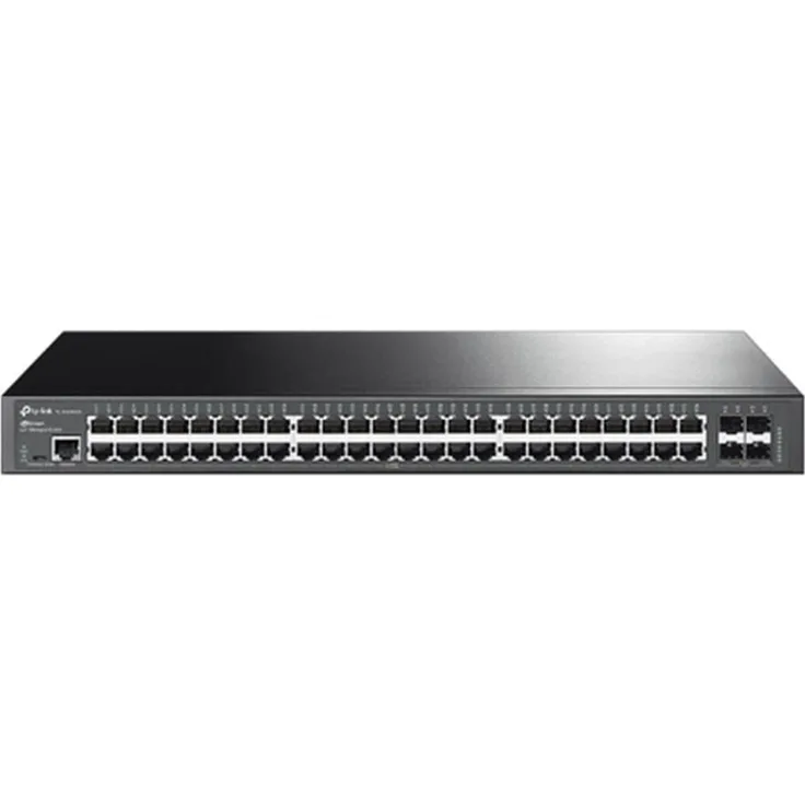 TP-Link TL-SG34XX (48 Ports), Netzwerk Switch, Schwarz - Blitzschneller 10G-Uplink und Layer 2+/3-lite Funktionen