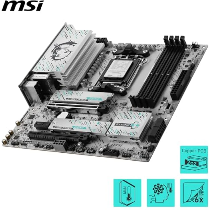 MSI AM5 B850M GAMING PLUS WIFI M-ATX, Mainboard für AMD Ryzen mit Wi-Fi 7, PCIe 5.0 und 12+2+1 Duet Rail Power System – Bild 4