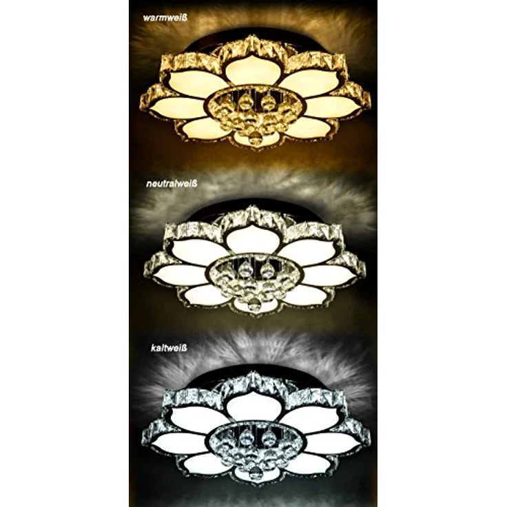 TonHan GmbH LED Deckenleuchte 3017WJ-660 132W dimmbar Kristall 3x5 cm, kaltweiß-warmweiß einstellbar – Bild 4