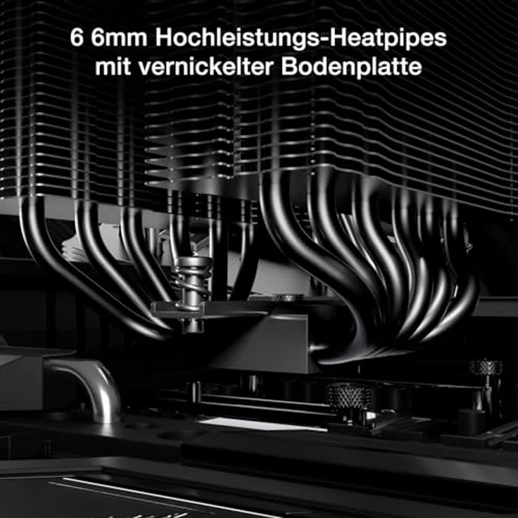 be quiet! Pure Rock Pro 3 LX CPU-Kühler - 120mm, schwarz, leistungsstarker Kühler mit 6 Heatpipes und 2x 120-mm-PWM-Lüfter – Bild 3