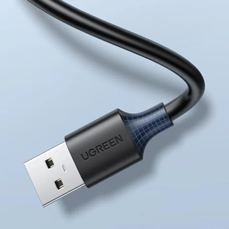 UGREEN USB 2.0-Verlängerungskabel, A-Stecker auf A-Buchse, vergoldet, 0,5 m, Rundkabel, schwarz – Bild 3