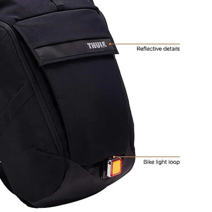 Thule Paramount Laptop-Rucksack 27L, schwarz, für Laptops bis 17 Zoll, wasserabweisend mit Rolltop-Verschluss und organisierten Fächern – Bild 9