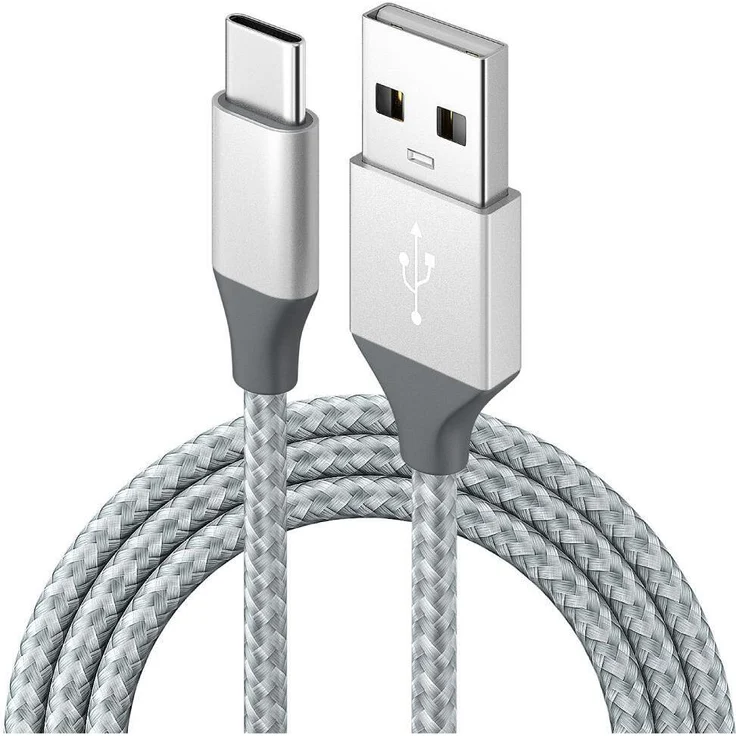 Kevin Frotscher Schnellladekabel 2 Meter Silber - USB zu Typ-C, Fast Charging & Datentransfer, kompatibel mit Samsung Galaxy S22/S23/S24 Ultra, Huawei, Lenovo, Xiaomi, iPhone 15/16/17 Pro Max