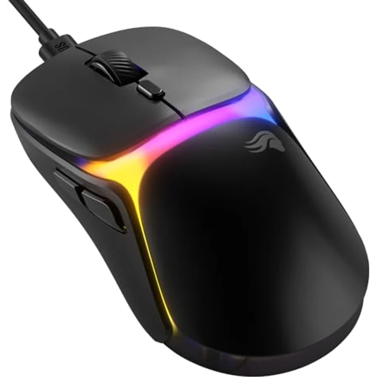 GLORIOUS Model O3 Wired-Gaming-Maus, ultraleicht (54 g), 30K-DPI-BAMF-3.0-Sensor, optische Switches (130 Mio.), RGB-Beleuchtung, für alle Griffarten – Schwarz – Bild 1
