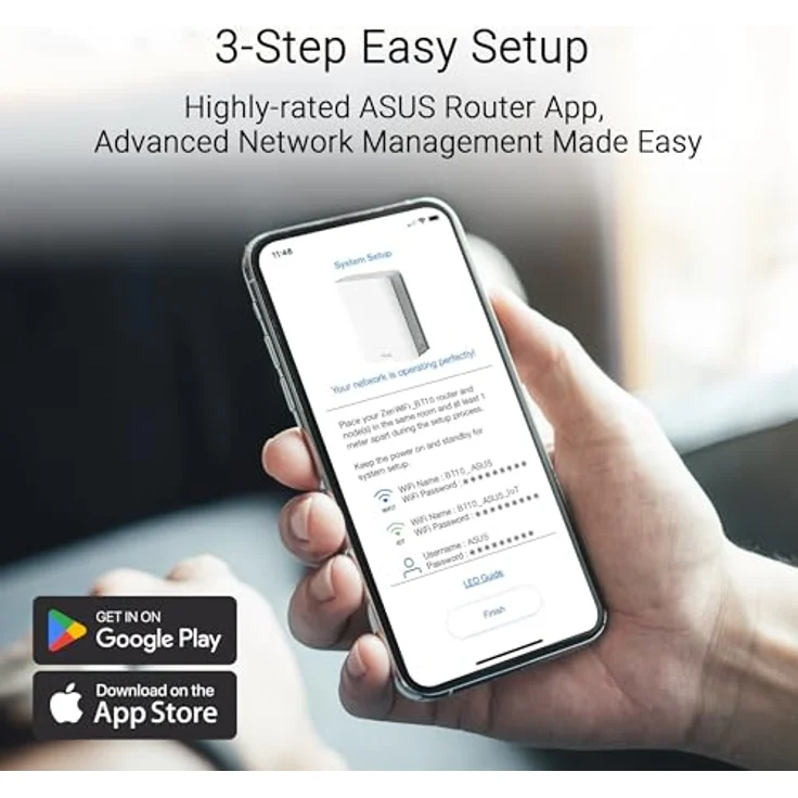 ASUS ZenWiFi BT10 Tri-Band WiFi 7 Smart AiMesh Extendable Router 1er Pack (6 GHz WLAN, 18 Gbps, bis zu 275m² Abdeckung, 2X 10G-Port, Kindersicherung, VPN) weiß – Bild 3