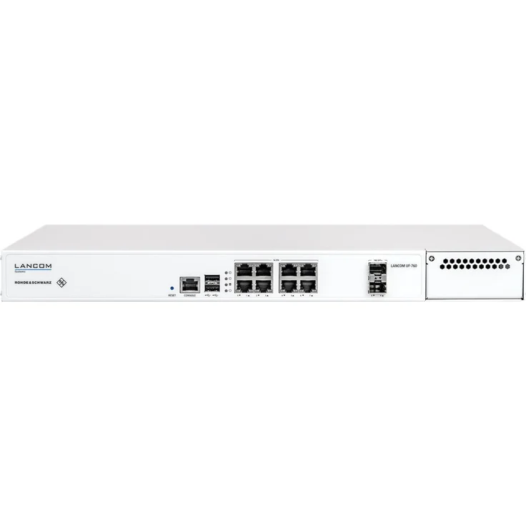 Lancom R&S Unified Firewall UF-760, 10GbE Firewall mit 10 Anschlüssen, rack-montierbar, Cloud-verwaltet, 1U