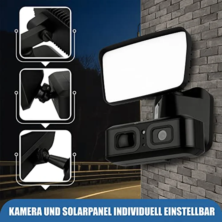 LUVISION LV-G-2035 Überwachungskamera 4G / LTE Solar Flutlicht Lampe, Full-HD, 10 Monate Laufzeit, IP66, schwarz – Bild 6