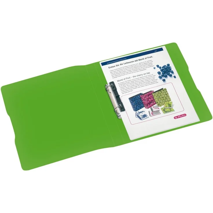 Herlitz Präsentationsordner Ringbuch A4 PP 2-Ring 2,7cm opak apfel Easy Orga to Go – Bild 1