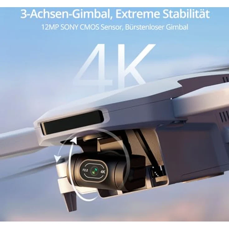 Potensic ATOM 4K GPS Drohne mit 3-Achsen-Gimbal, 6KM FPV Videoübertragung, Visuelles Folgen/QuickShots/RTH, 32 Min. Flugzeit, unter 249g, Windstärke 5, 12MP Fotos Kameradrohne für Anfänger Erwachsene – Bild 3