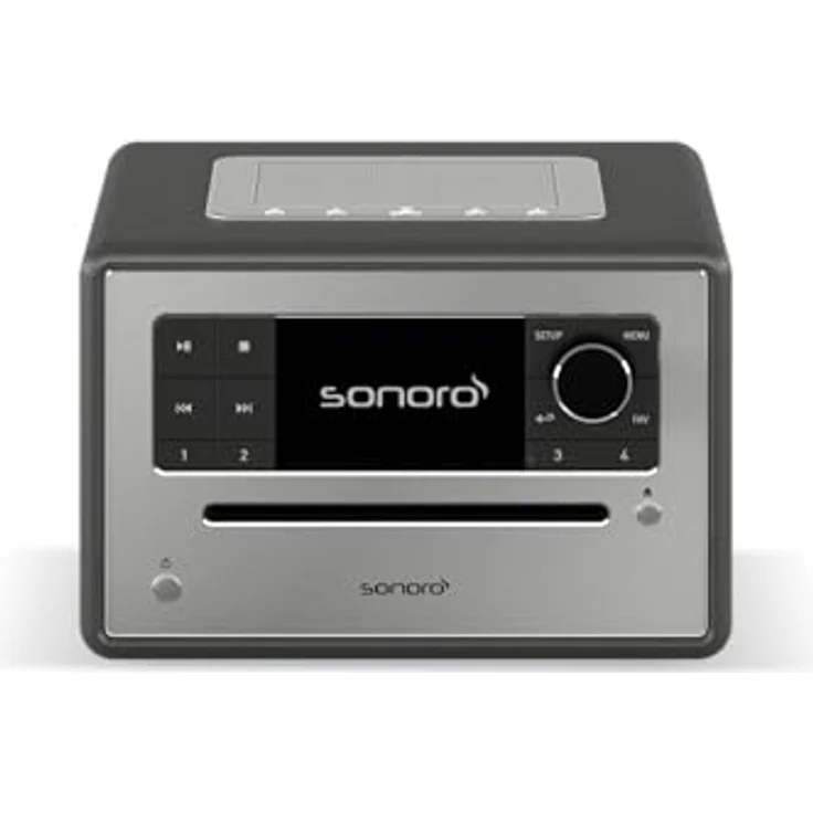 sonoro Elite Internetradio mit CD-Player & Bluetooth, UKW/FM, DAB Plus, Dualer Wecker, Matt Graphit – Bild 1