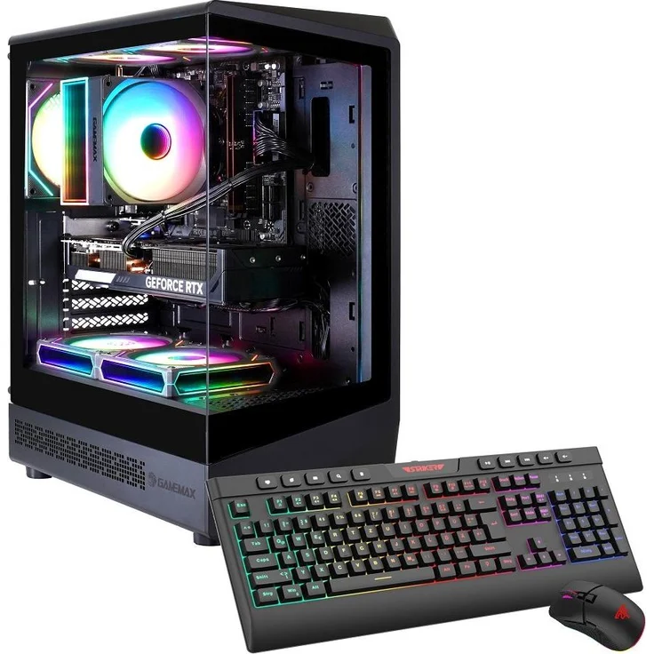 Hyrican GAMEMAX VISTA COC AB 7595, Gaming-Tower mit AMD Ryzen 5 9600X, 32GB DDR5, 1TB SSD, NVIDIA GeForce RTX 5070 Ti, Schwarzes Gehäuse mit ARGB-Beleuchtung, Windows 11 Home