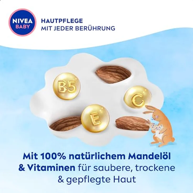 NIVEA Baby AQUA Feuchttücher, hypoallergene und parfümfreie Feuchttücher für Babys mit 99% Wasser, 4 x 57 Stück – Bild 4