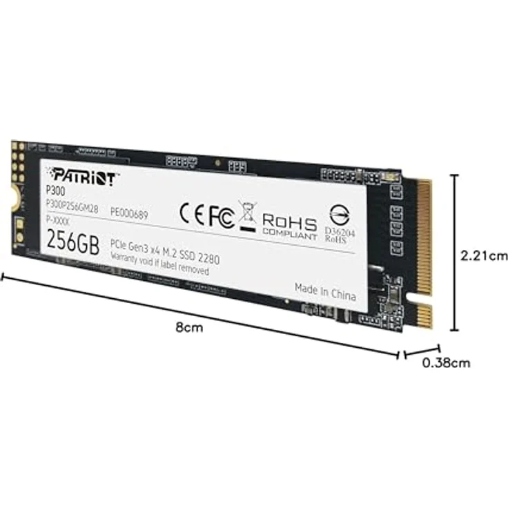Patriot P300 - Solid-State-Disk - 256 GB - intern - M.2 2280 - PCI Express 3.0 x4 (NVMe) (P300P256GM28) – Bild 5