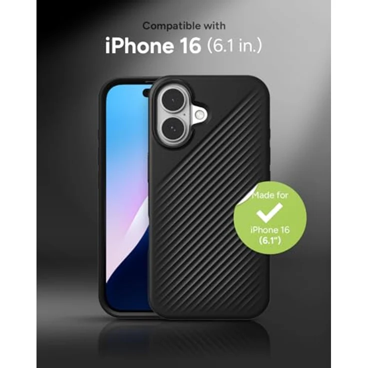 ZAGG Luxe Snap, Graphen-verstärkte Hülle für iPhone 16 [6.1-Inch], MagSafe-kompatibel, stoßfest, schwarzes Design mit verbesserten Grifftextur – Bild 2