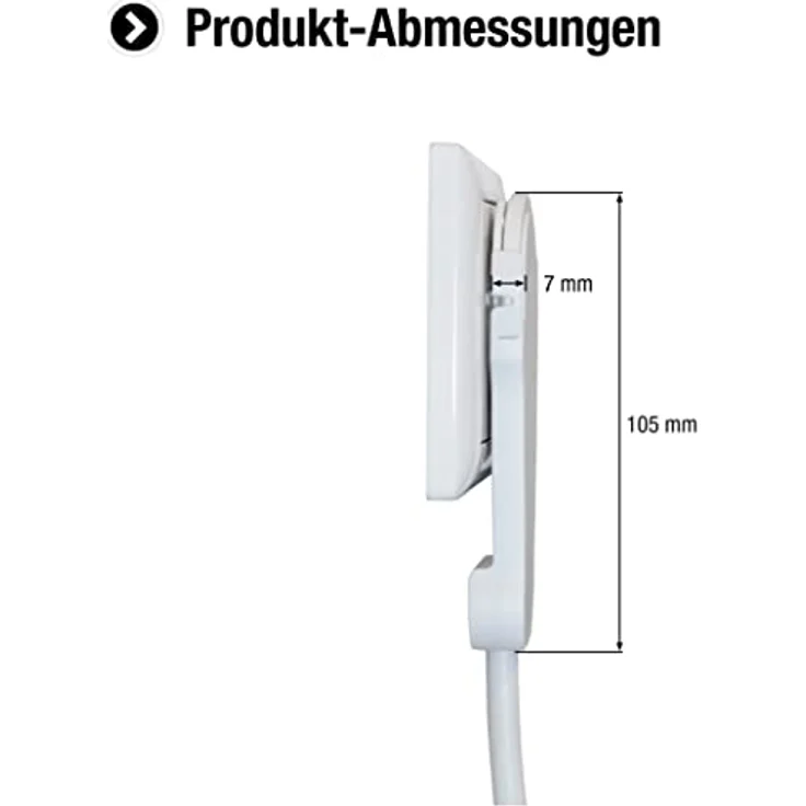Meister Steckdosenleiste 3-fach - 3 Stück - Extraflacher Stecker - 2 m Kabel - weiß - IP20 Innenbereich - Beleuchteter Schalter / Mehrfachsteckdose / Steckerleiste mit Flachstecker / 7430460 – Bild 2
