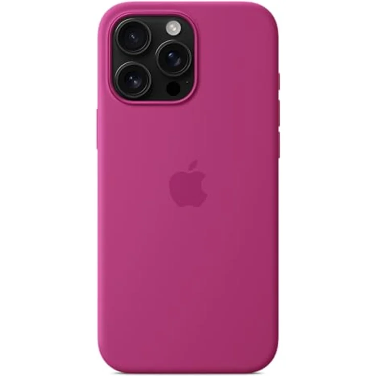Apple iPhone 16 Pro Max Silikon Case mit MagSafe – Fuchsia, recyceltes Silikon, Mikrofaserfutter, Saphirkappe, magnetische Ausrichtung – Bild 4