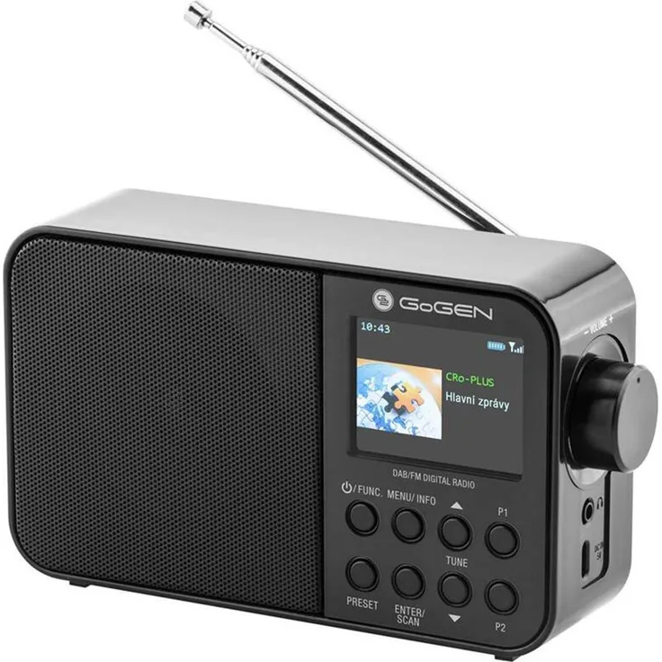 GoGen DAB 500 BTC, DAB+ Radioempfänger mit FM-Empfang, Bluetooth-Konnektivität, tragbar, schwarz