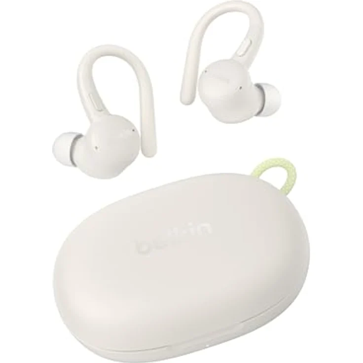 Belkin SoundForm ActiveFit In Ear Kopfhörer, Kabellos Bluetooth mit Mikrofon, 36 Std. Akkulaufzeit, Wasserfest IP54, schnellladen über USB-C, sandfarben – Bild 1