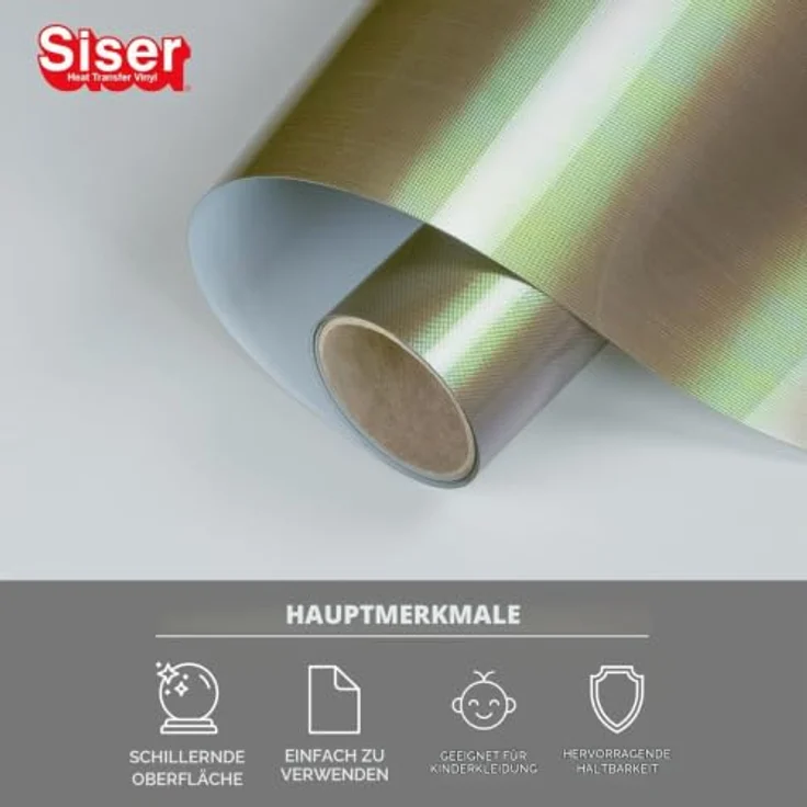 Siser Aurora Flexfolie, 30cm Schnittbreite, Metallic Gold, hochwertige HTV mit schillerndem Finish – Bild 2