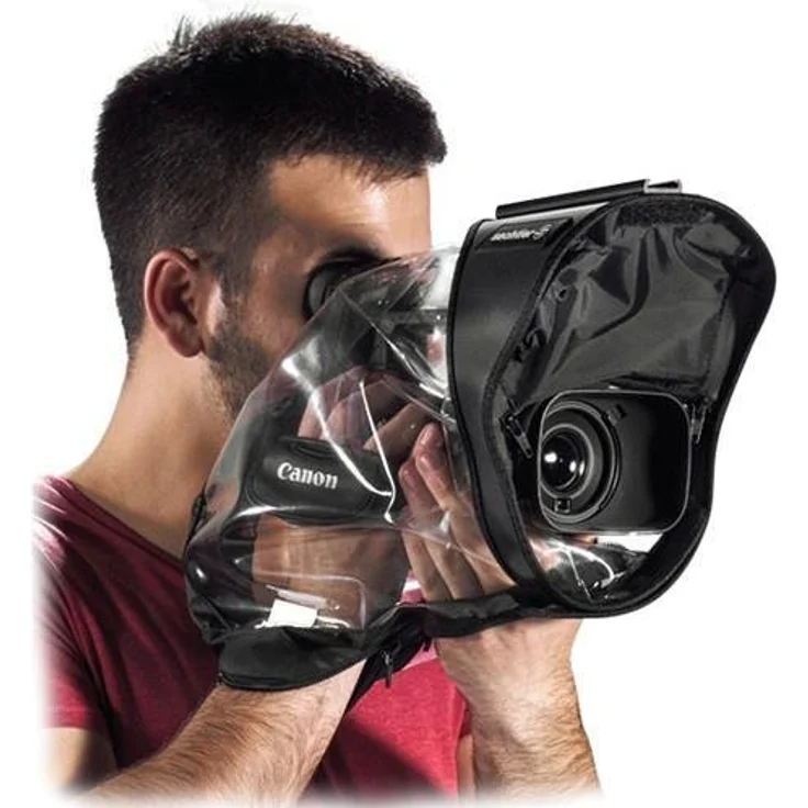 Sachtler Transparenter Regenschutz für Mini DV/HDV Videokamera, wasserdichte Kameraabdeckung mit Blitzschuh-Anschluss, 39 x 37 x 38 cm – Bild 2