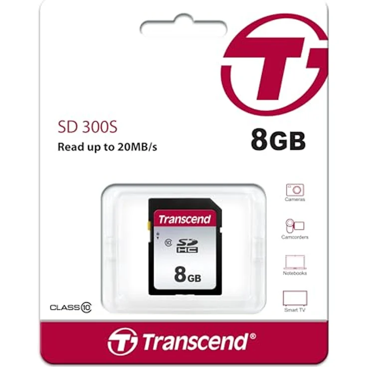Transcend 8GB SDXC-SDHC 300S Speicherkarte TS8GSDC300S - bis zu 95 MBs lesen und 40 MBs schreiben – Bild 2