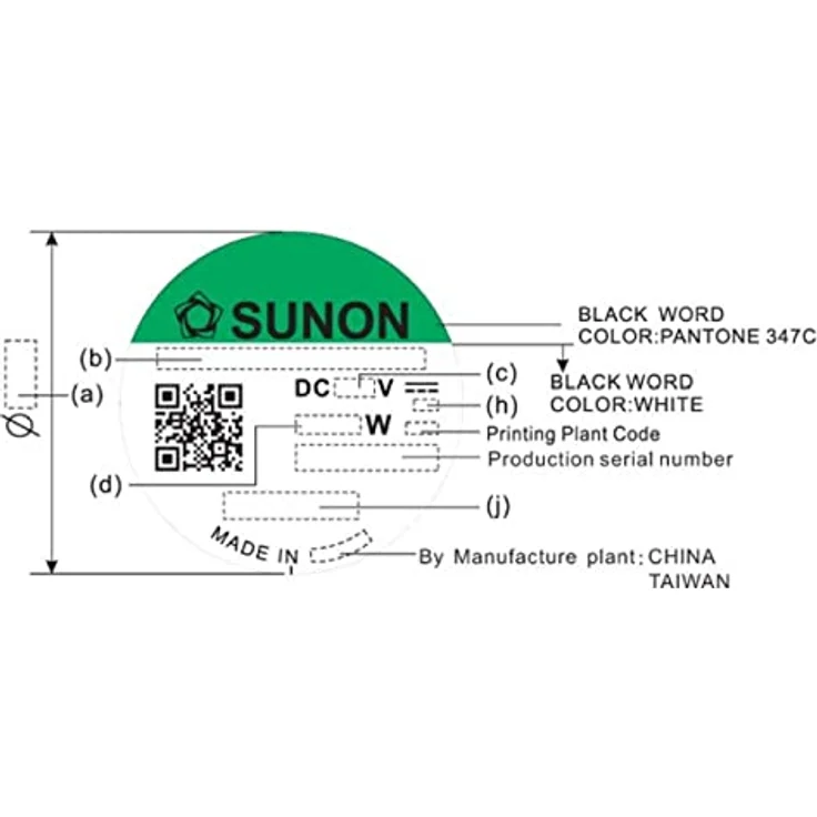 SUNON 12V DC 0,8W 40x40x10mm 12m³/h 6100U/Min 12m³/h Sunon EE40101S21000U999 – Bild 4