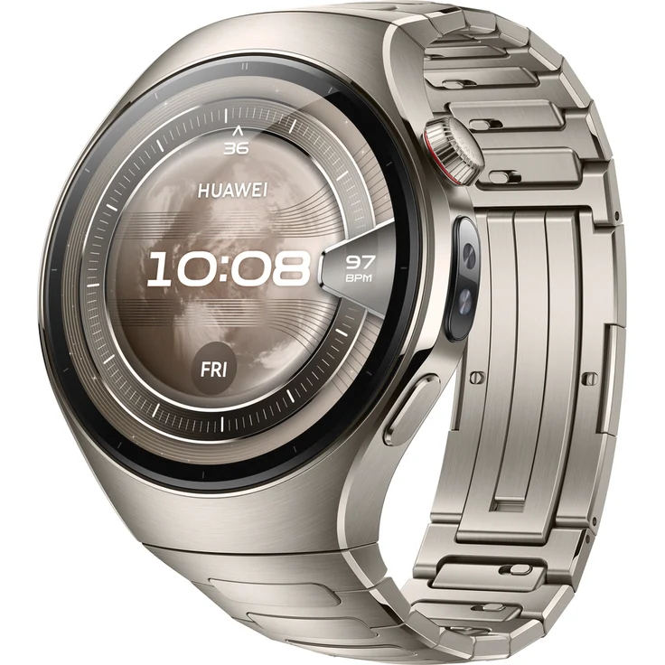 HUAWEI Watch 5 Titanium, Smartwatch mit Fitness-Tracking und FreeBuds 6i, schwarz