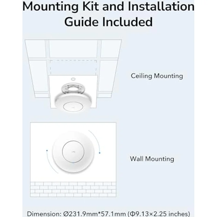 Cudy AX3000 2,5 G WiFi 6 WLAN Access Point, Business-WLAN-Lösung mit Mesh-Unterstützung, MU-MIMO, PoE- oder Gleichstromversorgung, 12V-DC-Netzteil im Lieferumfang enthalten - AP3000 – Bild 5