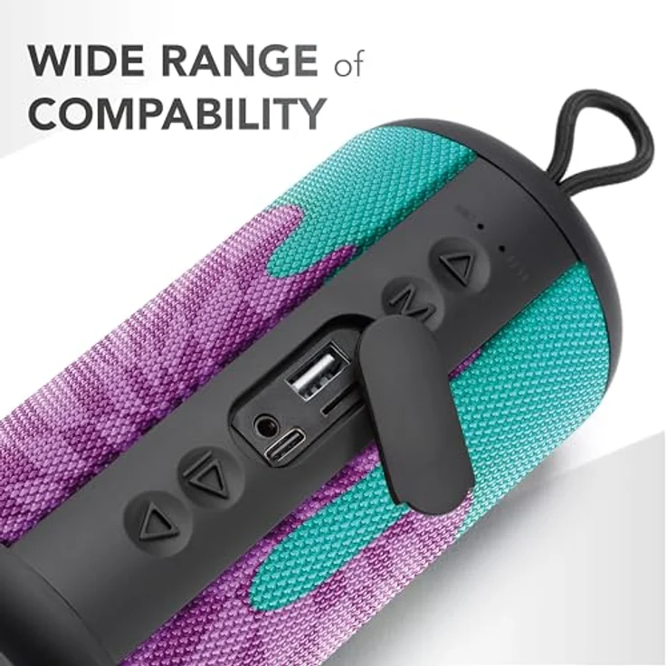 Music Sound Vertical Bluetooth-Lautsprecher, 5 Watt, 4 Stunden Wiedergabezeit, Bluetooth 5.0, Violett/Hellblau – Bild 3