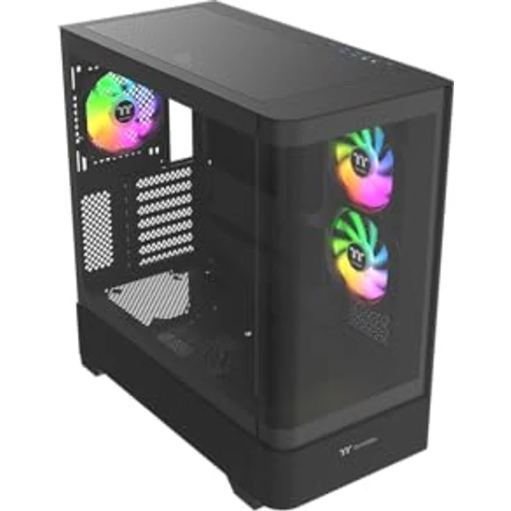 Thermaltake View 270 TG ARGB, Mid Tower Gehäuse mit Tempered Glass, ARGB-Lüfter und erweiterbarer Kühlung, schwarz – Bild 5