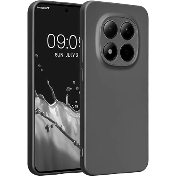 kwmobile Handyhülle kompatibel mit Xiaomi Redmi Note 15 Pro 5G, weiche Silikon Case in metallic grau, reißfest und rutschfest mit optimalem Schutz für Kameralinsen – Bild 1