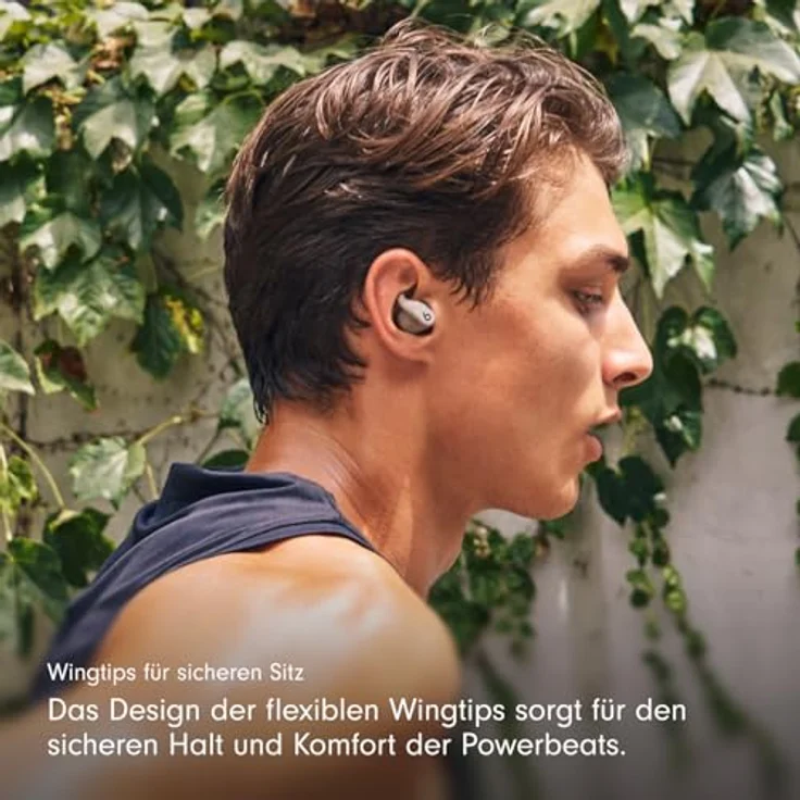 Beats Powerbeats Fit, kabellose In-Ear-Kopfhörer mit ANC, bis zu 30h Akkulaufzeit, spritzwasserfest, Grau – Bild 4