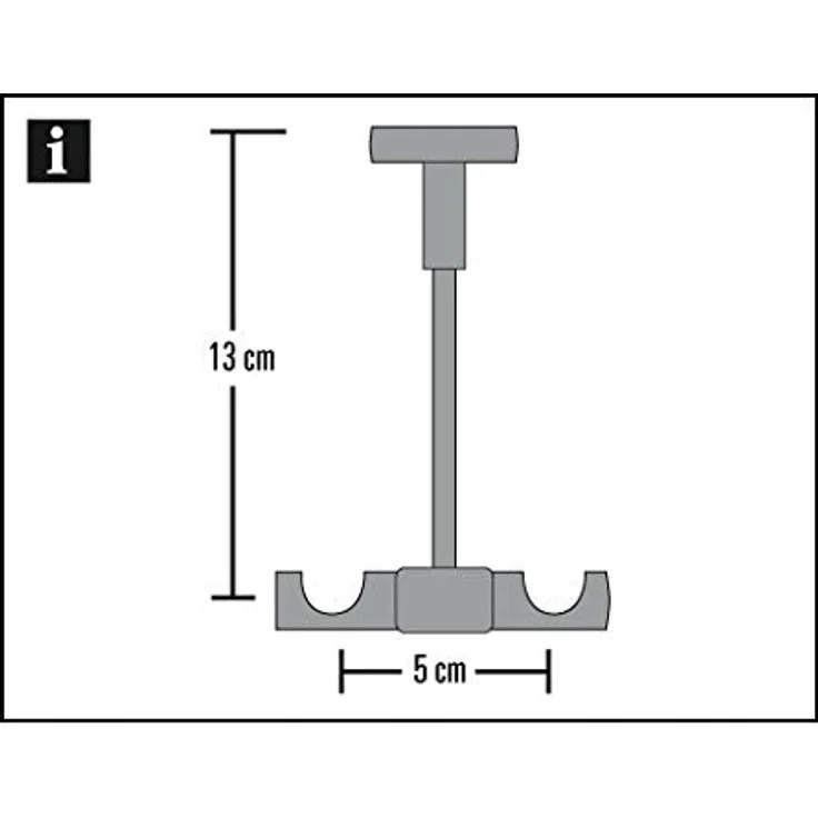Gardinia Universal Deckenträger Memphis offen, schwarz, 13,5 cm, Ø 16 mm, drehbar, inkl. Befestigungsmaterial – Bild 3
