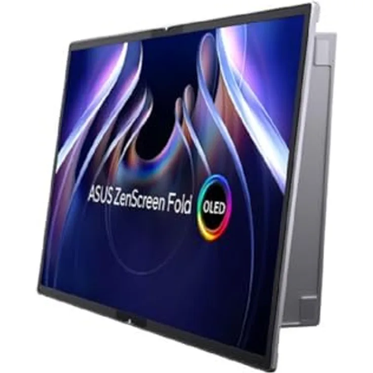 ASUS ZenScreen Fold OLED MQ17QH Tragbarer 17,3-Zoll Monitor, QHD OLED-Panel, Waterdrop-Hinge-Folding-Technology, DisplayHDR 500 True Black, 100% DCI-P3, Dual USB Type-C, Mini-HDMI