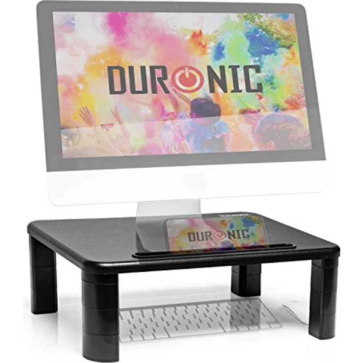 Duronic DM055 Monitorständer 40×28 cm, höhenverstellbar bis 15 cm, stabil und universell einsetzbar für Monitore, Laptops und Fernseher – Bild 1