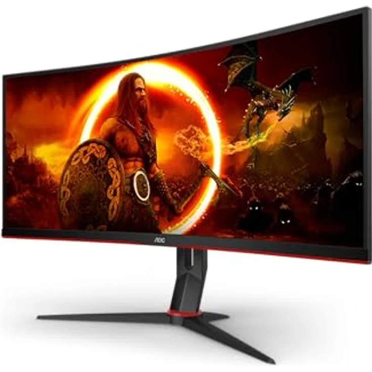 AOC Gaming CU34G2XP - 34 Zoll WQHD Curved Monitor, 180 Hz, FreeSync Prem., HDR400 (3440x1440, 1ms GtG, HDMI, DisplayPort, USB Hub) schwarz-rot – Bild 1