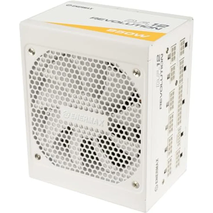 ENERMAX Revolution D.F. 12 ATX3.1 PCI-e 5.1 Ultrakompakt 850W Netzteil 80Plus Gold Snow White (Vollmodular, 50% Semi-Fanless, 12V-2x6); ETV850G-W, weiß – Bild 1